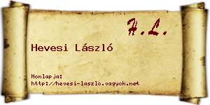 Hevesi László névjegykártya